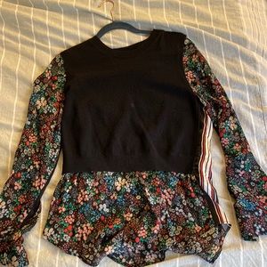 Floral Sweater Blouse